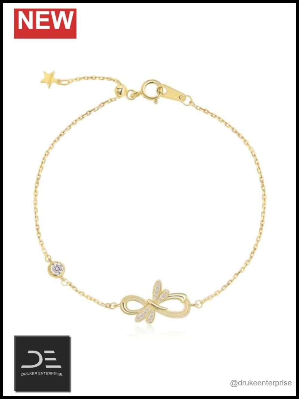 Meissa Sterling Silver Dragonfly Infinity Bracelet Adjustable Women's Jewelry